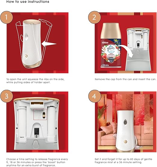 Glade Automatic Spray Refill Apple Cinnamon Air Freshener, For Up To 60 Days Of Automatic Freshness, 269ml - Al Kabayel Discount CentreGlade Automatic Spray Refill Apple Cinnamon Air Freshener, For Up To 60 Days Of Automatic Freshness, 269mlHome FragrancesGLADEAl Kabayel Discount Centre