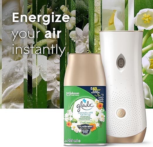 Glade Automatic Spray Refill Morning Freshness Air Freshener, For Up To 60 Days Of Automatic Freshness, 269ml - Al Kabayel Discount CentreGlade Automatic Spray Refill Morning Freshness Air Freshener, For Up To 60 Days Of Automatic Freshness, 269mlHome FragrancesGLADEAl Kabayel Discount Centre