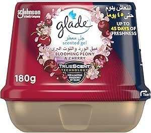Glade Blooming Peony & Cherry Scented Gel Air Freshener, Multiple Usage Areas, Up To 45 Days Of Freshness 180g - Al Kabayel Discount CentreGlade Blooming Peony & Cherry Scented Gel Air Freshener, Multiple Usage Areas, Up To 45 Days Of Freshness 180gHome FragrancesGLADEAl Kabayel Discount Centre
