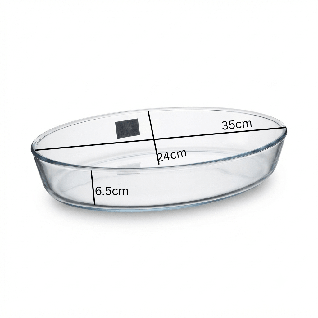 Glass Baking Dish 3L Oval – 35×24×6.5 cm - Al Kabayel Discount CentreGlass Baking Dish 3L Oval – 35×24×6.5 cmRoasting PansAKDCAl Kabayel Discount Centre