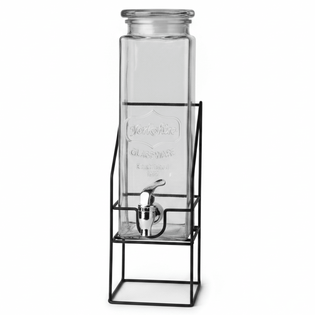 Glass Beverage Dispenser with Metal Stand – 2.2L - Al Kabayel Discount CentreGlass Beverage Dispenser with Metal Stand – 2.2LJugsAKDCAl Kabayel Discount Centre
