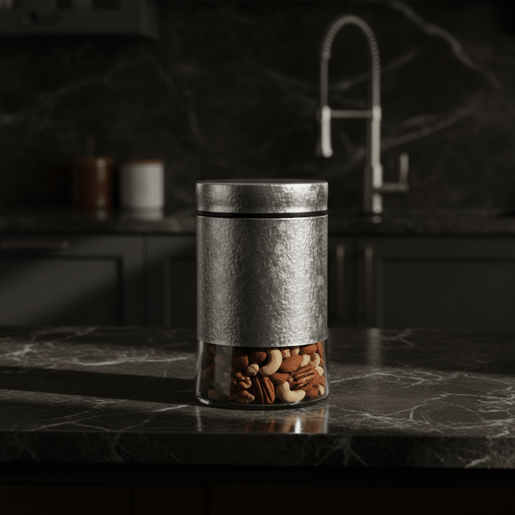 Glass Canister with Decorative Plastic Lid – 750ml - Silver / Brown - Al Kabayel Discount CentreGlass Canister with Decorative Plastic Lid – 750ml - Silver / BrownJars & Food SaversAKDCAl Kabayel Discount Centre