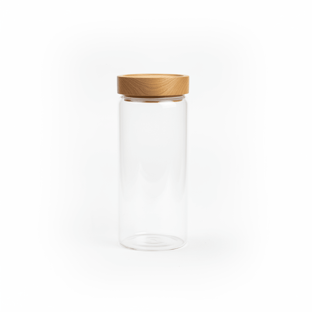 Glass Jar with Wooden Lid - 10×10 cm / 15×10 cm / 20×10 cm / 25×10 cm - Al Kabayel Discount CentreGlass Jar with Wooden Lid - 10×10 cm / 15×10 cm / 20×10 cm / 25×10 cmJars & Food SaversAKDCAl Kabayel Discount Centre