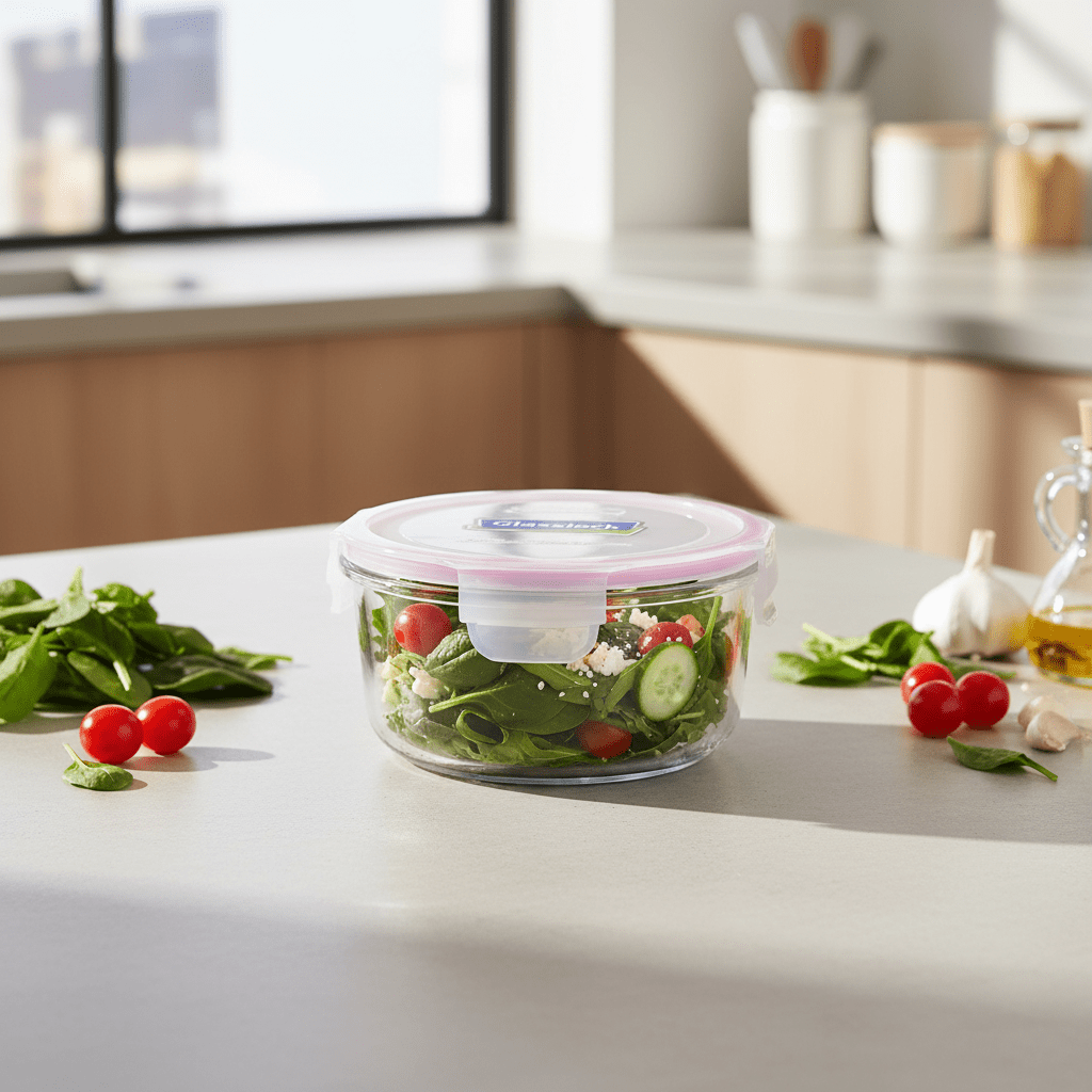 Glasslock Round Glass Food Container with Leakproof Airtight Locking Lid – Premium Storage Solution – 950 ml - Al Kabayel Discount CentreGlasslock Round Glass Food Container with Leakproof Airtight Locking Lid – Premium Storage Solution – 950 mlFood ContainersGLASSLOCKAl Kabayel Discount Centre