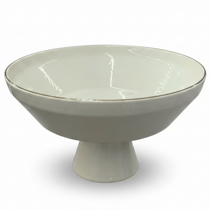 Glore Elegant Round Cream Ceramic Footed Candy Bowl with Gold Rim Decorative Serving Dish 24 cm - Al Kabayel Discount CentreGlore Elegant Round Cream Ceramic Footed Candy Bowl with Gold Rim Decorative Serving Dish 24 cmBowlsGLOREAl Kabayel Discount Centre