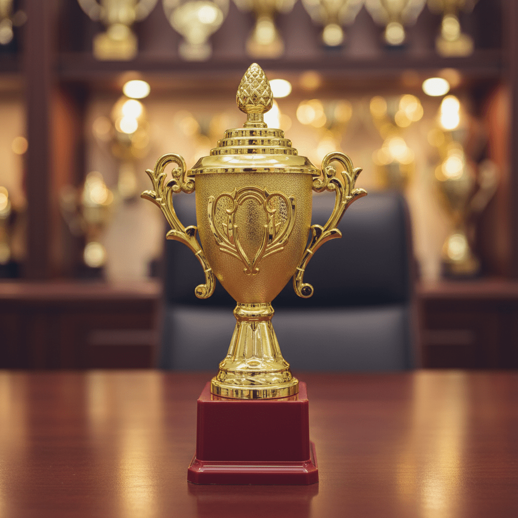 Gold Champion Trophy – 26cm | Plastic Ornate Award Cup with Red Base - Al Kabayel Discount CentreGold Champion Trophy – 26cm | Plastic Ornate Award Cup with Red BaseSportsAKDCAl Kabayel Discount Centre