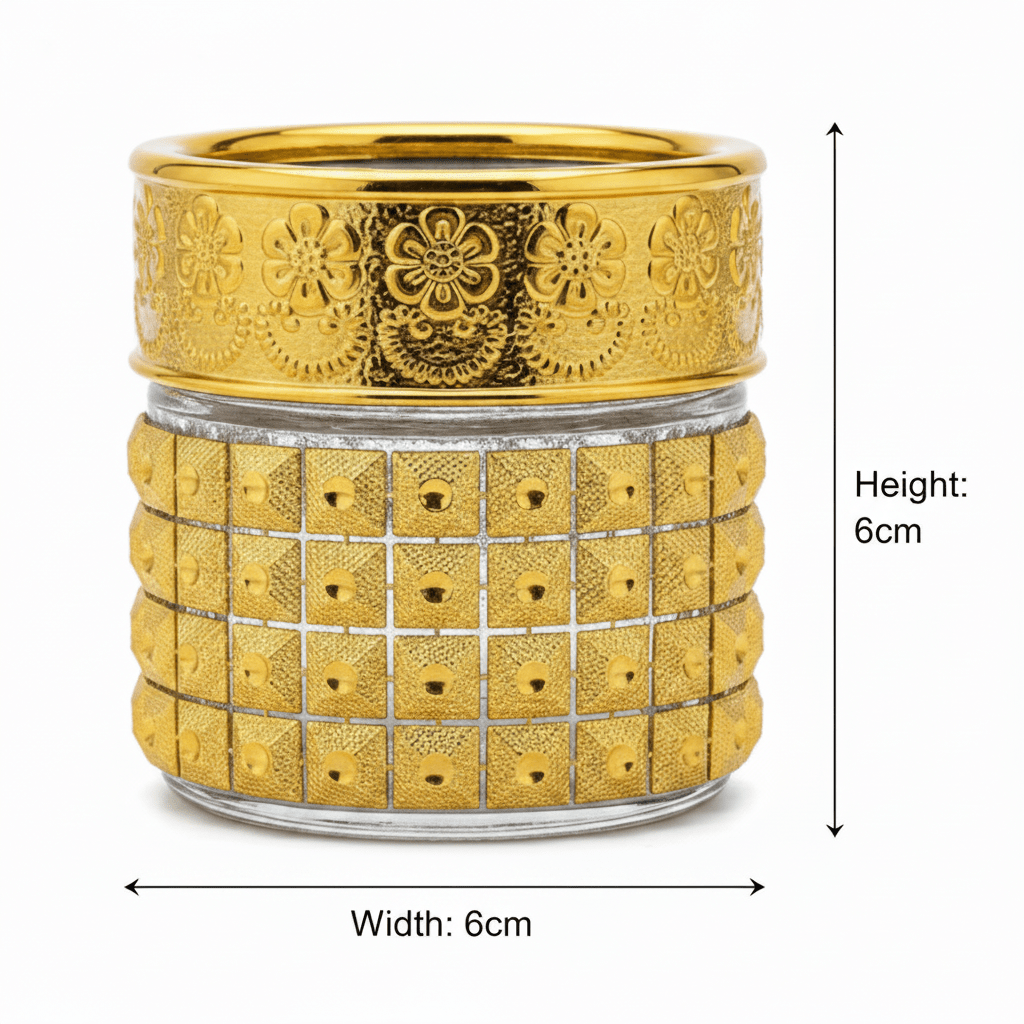 Gold Glass & Acrylic Decorative Cup — 6×6cm - Al Kabayel Discount CentreGold Glass & Acrylic Decorative Cup — 6×6cmJars & Food SaversAKDCAl Kabayel Discount Centre