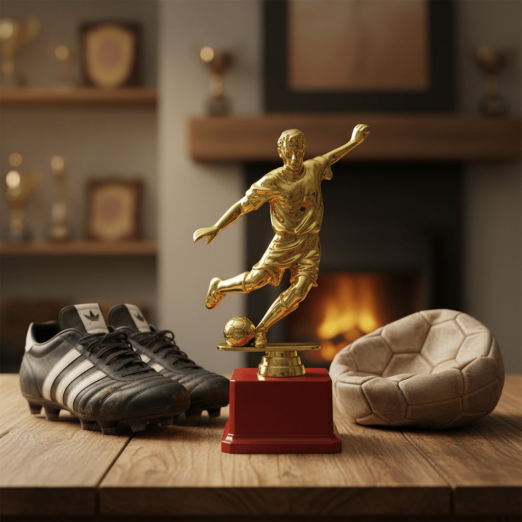 Gold & Red Plastic Football Trophy — 25cm Ideal for Tournaments & Events - Al Kabayel Discount CentreGold & Red Plastic Football Trophy — 25cm Ideal for Tournaments & EventsSportsAKDCAl Kabayel Discount Centre