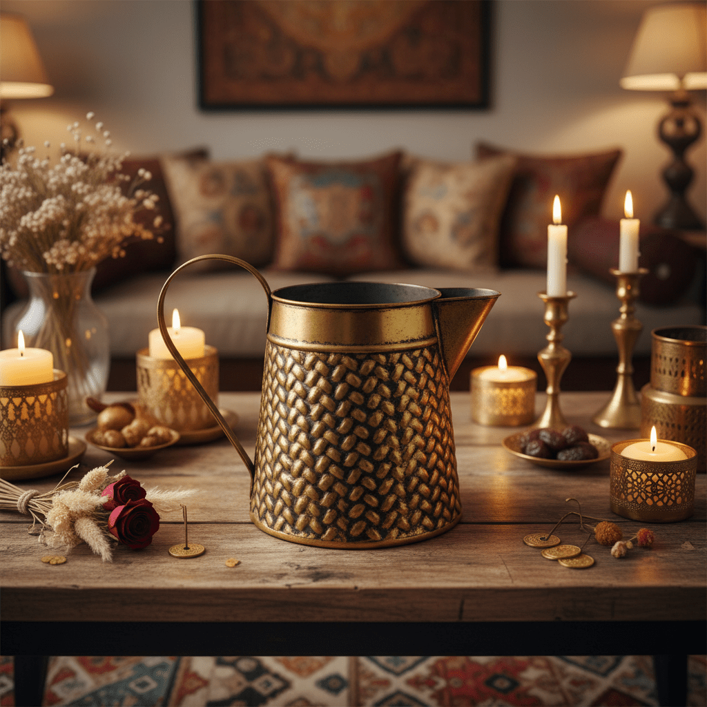 Golden Brass Decorative Kettle | Woven Texture | 16.5 × 11 cm - Al Kabayel Discount CentreGolden Brass Decorative Kettle | Woven Texture | 16.5 × 11 cmHome Décor AccentsAKDCAl Kabayel Discount Centre