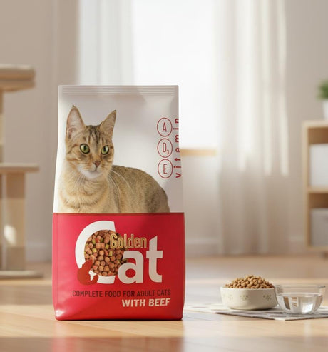 Golden Cat Complete Adult Food 1kg – Beef Flavor, Protein - Rich Meal for Strong Muscles & Overall Vitality - Al Kabayel Discount CentreGolden Cat Complete Adult Food 1kg – Beef Flavor, Protein - Rich Meal for Strong Muscles & Overall VitalityPet SuppliesGOLDENAl Kabayel Discount Centre