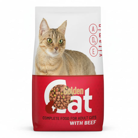 Golden Cat Complete Adult Food 1kg – Beef Flavor, Protein - Rich Meal for Strong Muscles & Overall Vitality - Al Kabayel Discount CentreGolden Cat Complete Adult Food 1kg – Beef Flavor, Protein - Rich Meal for Strong Muscles & Overall VitalityPet SuppliesGOLDENAl Kabayel Discount Centre