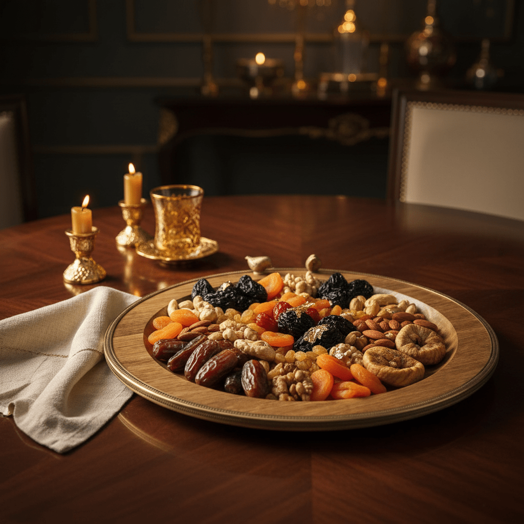 Goldkish Round Wooden Serving Tray with Elegant Metal Border, Premium Tableware 33cm - Al Kabayel Discount CentreGoldkish Round Wooden Serving Tray with Elegant Metal Border, Premium Tableware 33cmServing TraysGOLDKISHAl Kabayel Discount Centre