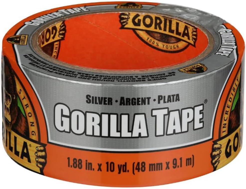 Gorilla Silver Duct Tape 1.88 inch x 10 yd 2x Double Thick Adhesive,Tough,Reinforced Backing,Rugged, Weather Resistant Shell. - Al Kabayel Discount CentreGorilla Silver Duct Tape 1.88 inch x 10 yd 2x Double Thick Adhesive,Tough,Reinforced Backing,Rugged, Weather Resistant Shell.Tapes & Packaging TapesGORILLAAl Kabayel Discount Centre