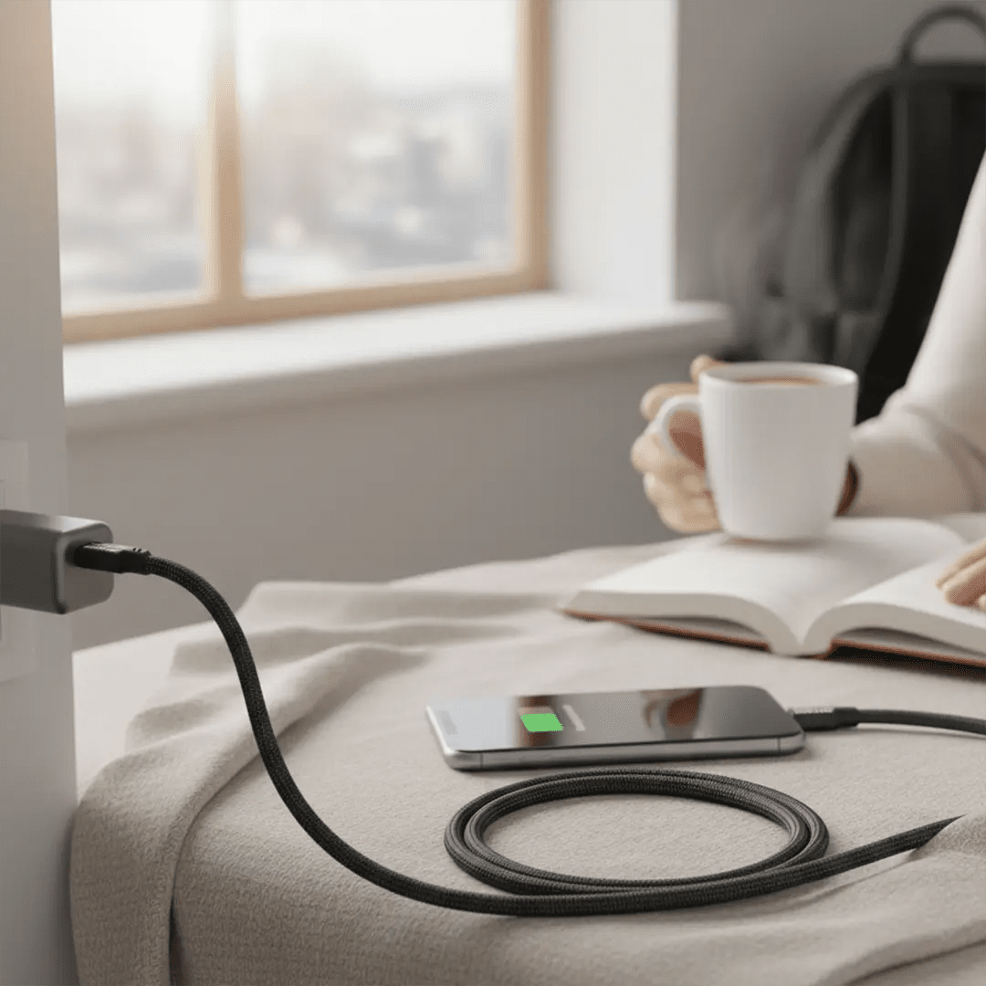 Green Lion 2 - in - 2 Braided Fast Charging Cable, USB - C/USB - A to USB - C/Lightning, 65W Charging, 480Mbps Data Transfer, Durable Cable with Zinc Alloy Shell for iPhone, Android, Laptop, 2 Meter - Black - Al Kabayel Discount CentreGreen Lion 2 - in - 2 Braided Fast Charging Cable, USB - C/USB - A to USB - C/Lightning, 65W Charging, 480Mbps Data Transfer, Durable Cable with Zinc Alloy Shell for iPhone, Android, Laptop, 2 Meter - BlackCords & AdaptersGREEN LIONAl Kabayel Discount Centre
