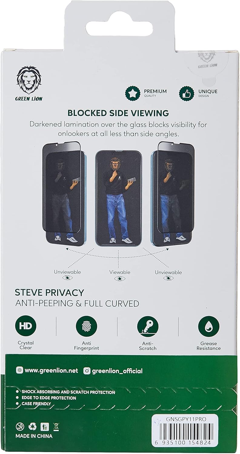 Green Lion 9H Steve Privacy Glass Protector – iPhone X / XS / 11 Pro - Al Kabayel Discount CentreGreen Lion 9H Steve Privacy Glass Protector – iPhone X / XS / 11 ProScreen ProtectorsGREEN LIONAl Kabayel Discount Centre