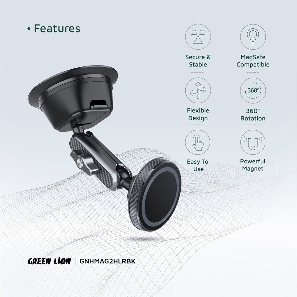 Green Lion Halo MagSafe 2 Car Phone Holder, Strong Magnets - Black - Al Kabayel Discount CentreGreen Lion Halo MagSafe 2 Car Phone Holder, Strong Magnets - BlackMobile AccessoriesGREEN LIONAl Kabayel Discount Centre