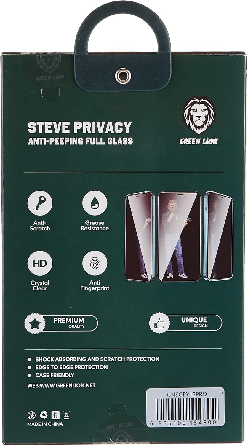 Green Lion Steve 9H Privacy Anti - Peeping Full Glass Screen Protector for iPhone 12 / 12 Pro (6.1") - Al Kabayel Discount CentreGreen Lion Steve 9H Privacy Anti - Peeping Full Glass Screen Protector for iPhone 12 / 12 Pro (6.1")Screen ProtectorsGREEN LIONAl Kabayel Discount Centre