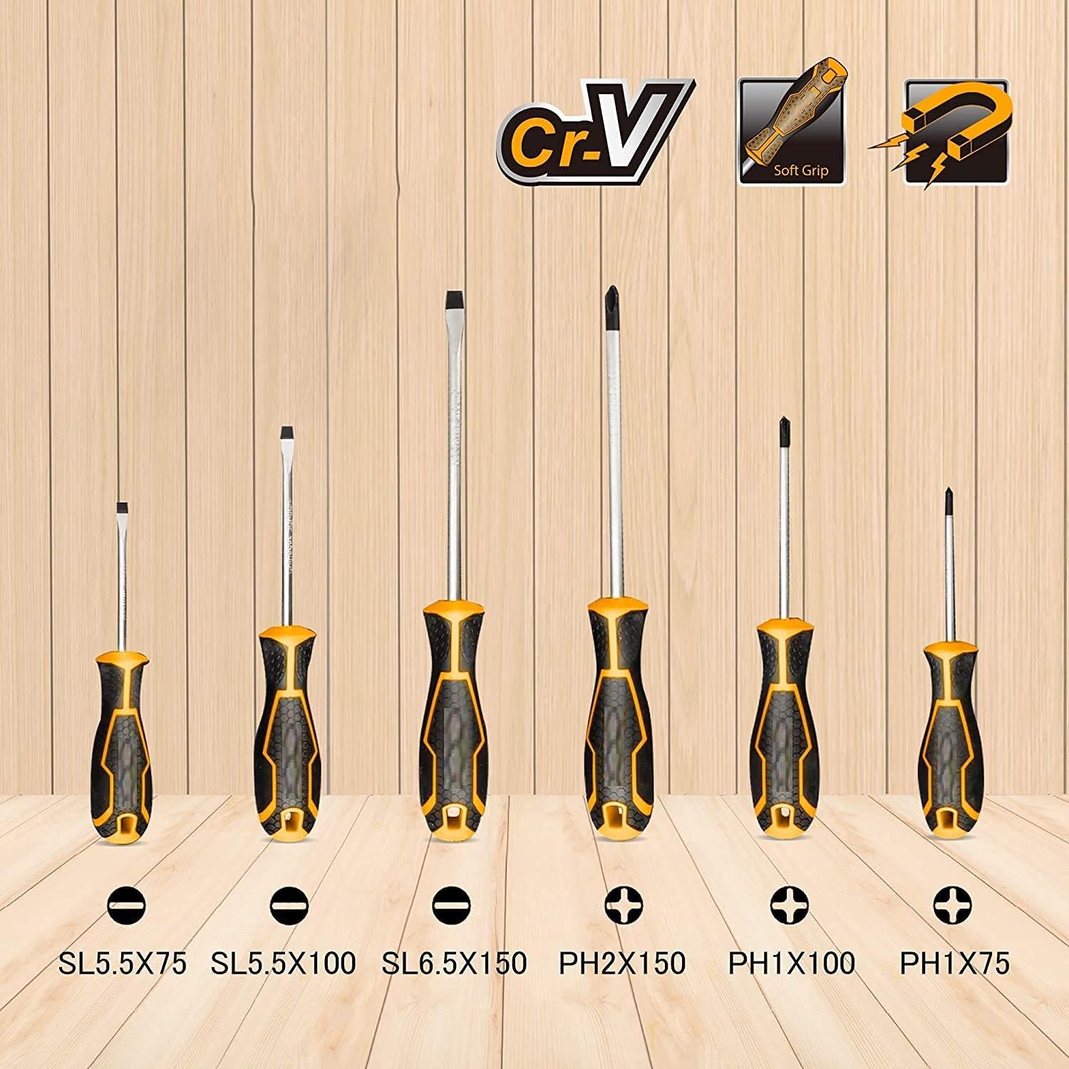 GSK Cut Ingco 6 - Piece Magnetic Screwdriver Set, Professional & Multi - Purpose, Yellow, HKSD0628 - Al Kabayel Discount CentreGSK Cut Ingco 6 - Piece Magnetic Screwdriver Set, Professional & Multi - Purpose, Yellow, HKSD0628ToolsINGCOAl Kabayel Discount Centre