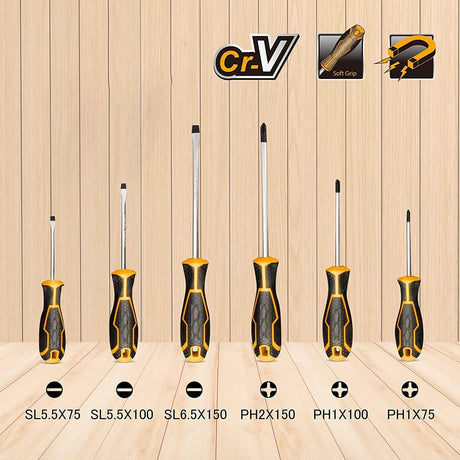 GSK Cut Ingco 6 - Piece Magnetic Screwdriver Set, Professional & Multi - Purpose, Yellow, HKSD0628 - Al Kabayel Discount CentreGSK Cut Ingco 6 - Piece Magnetic Screwdriver Set, Professional & Multi - Purpose, Yellow, HKSD0628ToolsINGCOAl Kabayel Discount Centre
