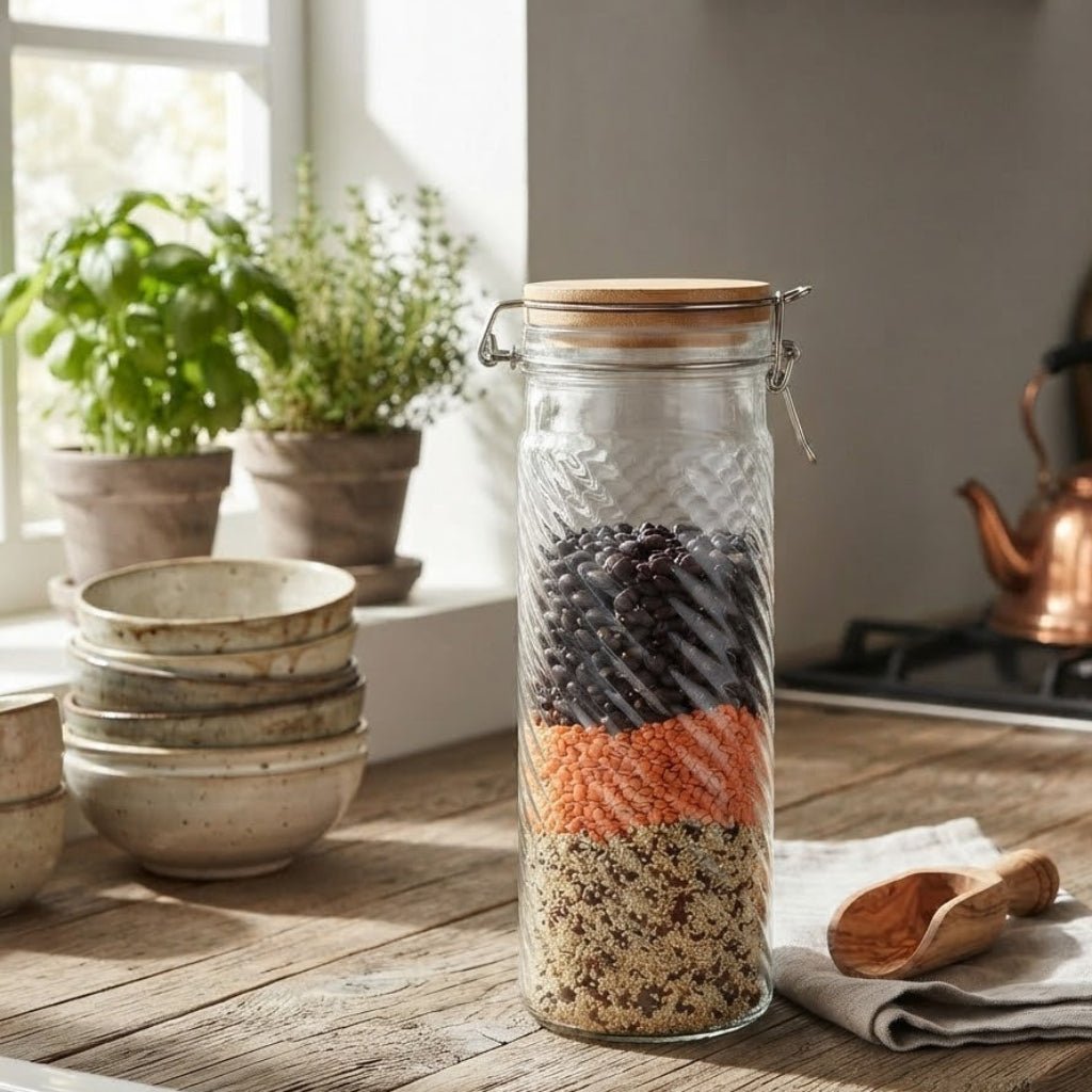 Hamid Glass Jar with Clip Lid - 1800ml - Al Kabayel Discount CentreHamid Glass Jar with Clip Lid - 1800mlJars & Food SaversHAMIDAl Kabayel Discount Centre