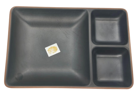 HARMONY Melamine 3 - Section Plate 19cm*13cm*2.5cm, Brown/Black - Al Kabayel Discount CentreHARMONY Melamine 3 - Section Plate 19cm*13cm*2.5cm, Brown/BlackPlatesHARMONYAl Kabayel Discount Centre