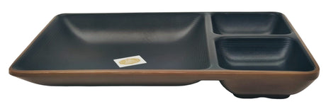 HARMONY Melamine 3 - Section Plate 19cm*13cm*2.5cm, Brown/Black - Al Kabayel Discount CentreHARMONY Melamine 3 - Section Plate 19cm*13cm*2.5cm, Brown/BlackPlatesHARMONYAl Kabayel Discount Centre