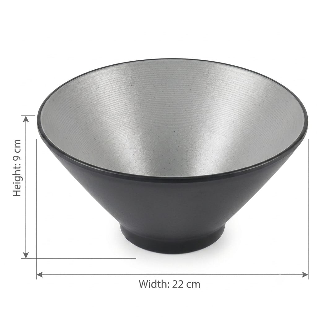 Harmony Melamine Bowl 22×9 cm – Gray & Black - Al Kabayel Discount CentreHarmony Melamine Bowl 22×9 cm – Gray & BlackBowlsHARMONYAl Kabayel Discount Centre