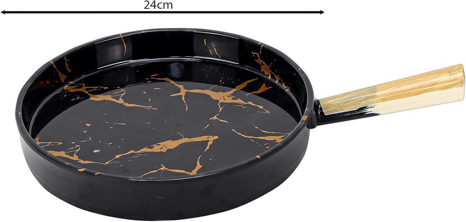 Harmony Melamine Horeca Handle Plate White Or Black With Gold Crack 36x24x4Cm - Al Kabayel Dicount CenterHarmony Melamine Horeca Handle Plate White Or Black With Gold Crack 36x24x4CmplatesharmonyAl Kabayel Dicount Center