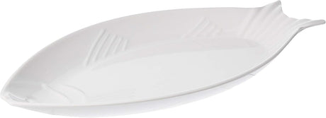 Harmony Melamine Horeca Serving Fish Plate - 45.5cmX20.7cmX3cm - White - Al Kabayel Discount CentreHarmony Melamine Horeca Serving Fish Plate - 45.5cmX20.7cmX3cm - WhitePlatesHARMONYAl Kabayel Discount Centre