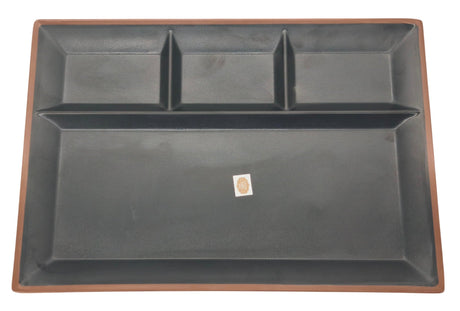 HARMONY Melamine Rectangular 4 - Section Serving Plate 38cm*26cm*2cm, Brown/Black - Al Kabayel Discount CentreHARMONY Melamine Rectangular 4 - Section Serving Plate 38cm*26cm*2cm, Brown/BlackPlatesHARMONYAl Kabayel Discount Centre
