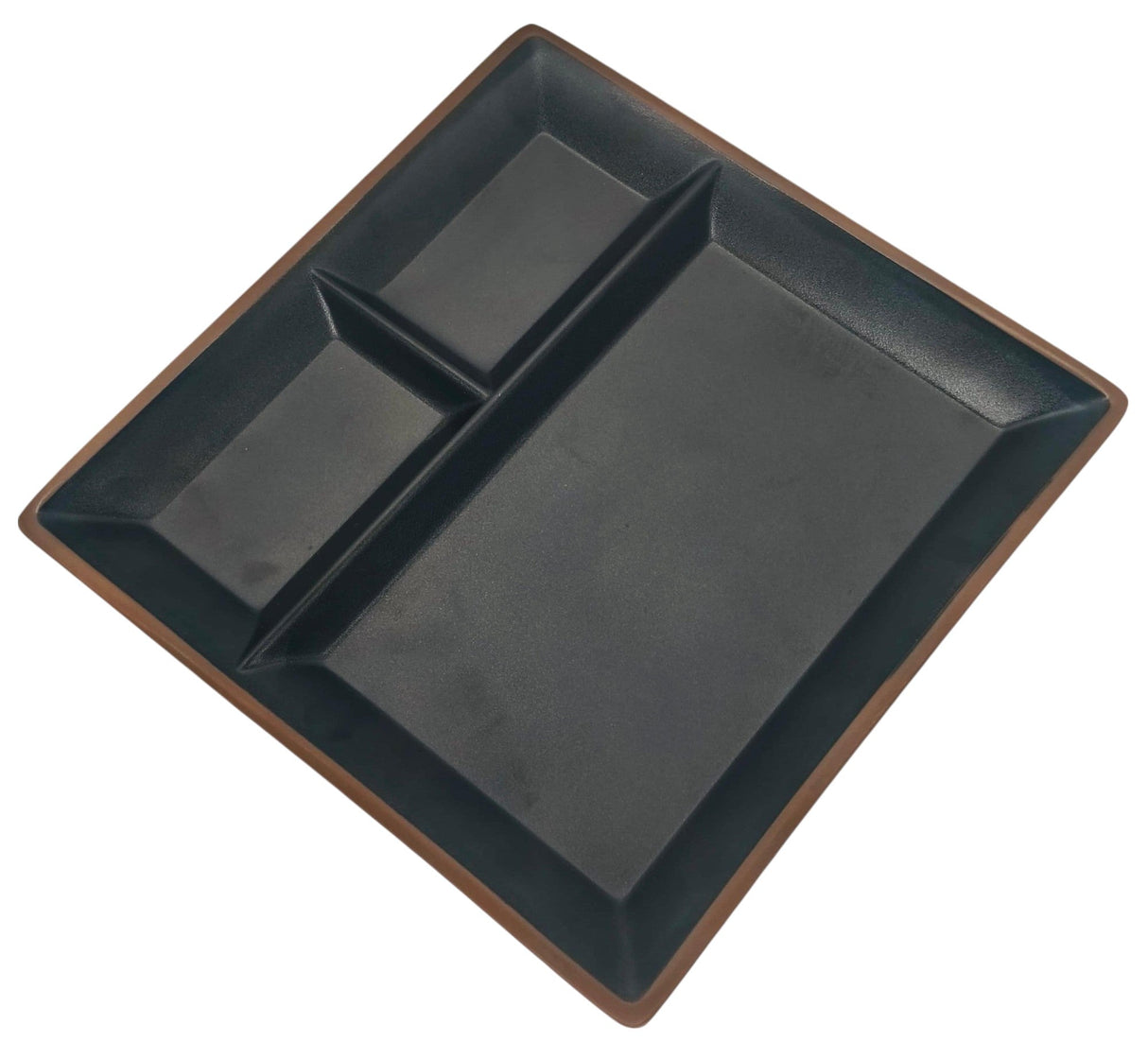 HARMONY Melamine Square 3 - Section Serving Plate 26cm*26cm*2cm, Brown/Black - Al Kabayel Discount CentreHARMONY Melamine Square 3 - Section Serving Plate 26cm*26cm*2cm, Brown/BlackPlatesHARMONYAl Kabayel Discount Centre