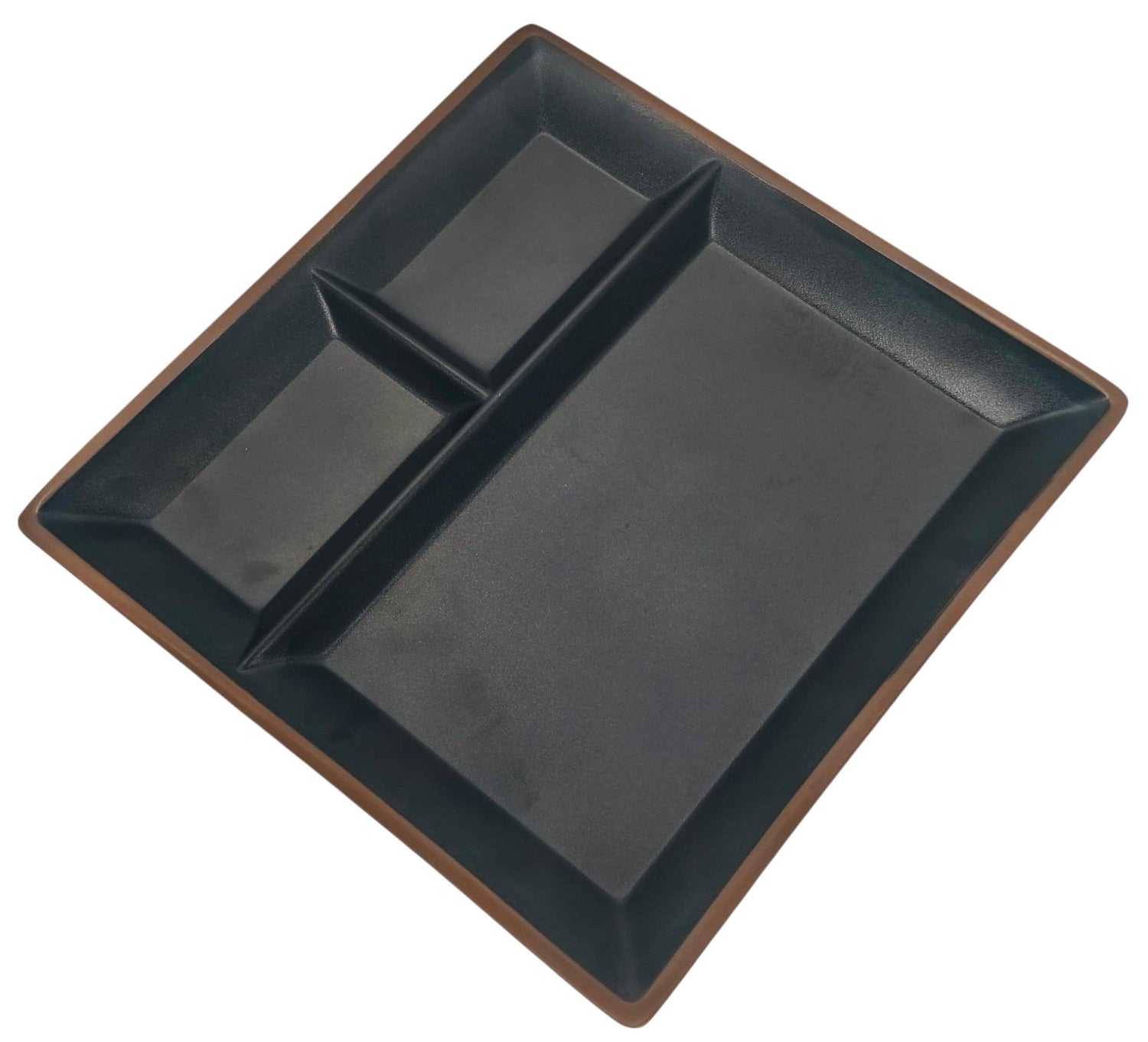 HARMONY Melamine Square 3 - Section Serving Plate 26cm*26cm*2cm, Brown/Black - Al Kabayel Discount CentreHARMONY Melamine Square 3 - Section Serving Plate 26cm*26cm*2cm, Brown/BlackPlatesHARMONYAl Kabayel Discount Centre