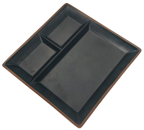 HARMONY Melamine Square 3 - Section Serving Plate 26cm*26cm*2cm, Brown/Black - Al Kabayel Discount CentreHARMONY Melamine Square 3 - Section Serving Plate 26cm*26cm*2cm, Brown/BlackPlatesHARMONYAl Kabayel Discount Centre