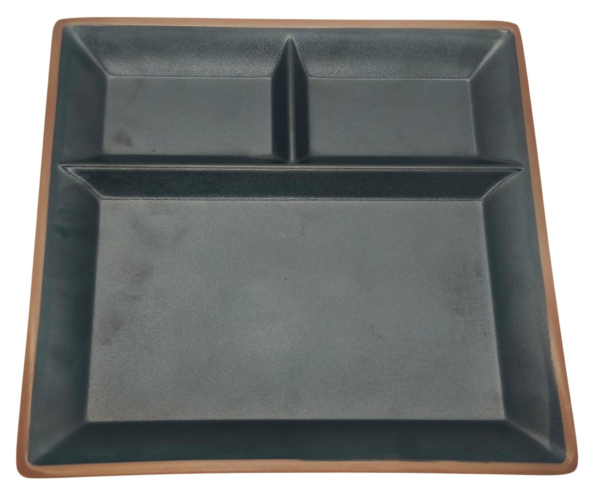 HARMONY Melamine Square 3 - Section Serving Plate 26cm*26cm*2cm, Brown/Black - Al Kabayel Discount CentreHARMONY Melamine Square 3 - Section Serving Plate 26cm*26cm*2cm, Brown/BlackPlatesHARMONYAl Kabayel Discount Centre