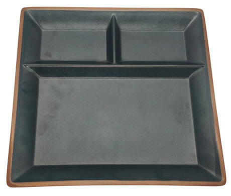 HARMONY Melamine Square 3 - Section Serving Plate 26cm*26cm*2cm, Brown/Black - Al Kabayel Discount CentreHARMONY Melamine Square 3 - Section Serving Plate 26cm*26cm*2cm, Brown/BlackPlatesHARMONYAl Kabayel Discount Centre