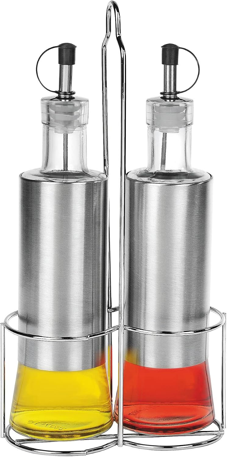 Harmony Tabletop 2-Piece Oil & Vinegar Bottle Set with Stand – Clear - Al Kabayel Discount CentreHarmony Tabletop 2-Piece Oil & Vinegar Bottle Set with Stand – ClearKitchen Utensils & GadgetsHARMONYAl Kabayel Discount Centre