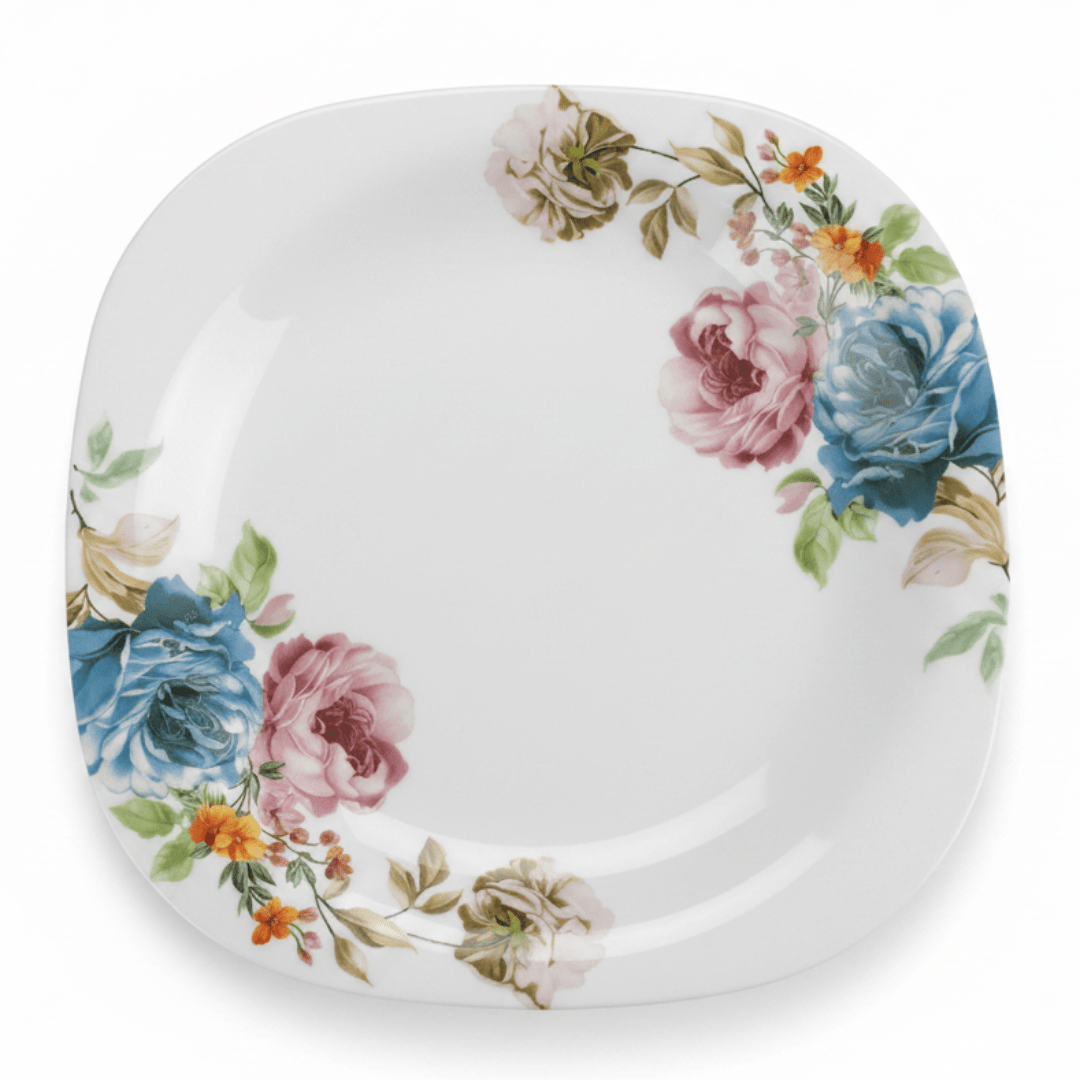 Harmony White Opalware Flat Dinner Plate with Floral Design - 11 Inch - Al Kabayel Discount CentreHarmony White Opalware Flat Dinner Plate with Floral Design - 11 InchPlatesHARMONYAl Kabayel Discount Centre