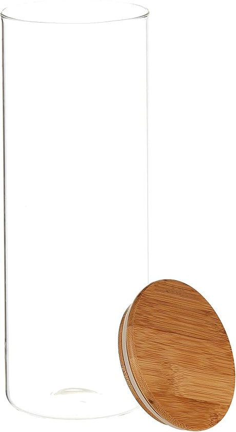 Harmony Zh18144A Glass Jar With Bamboo Lid 1800ml. Size:10X28cm - Al Kabayel Dicount CenterHarmony Zh18144A Glass Jar With Bamboo Lid 1800ml. Size:10X28cmGlass JarsharmonyAl Kabayel Dicount Center