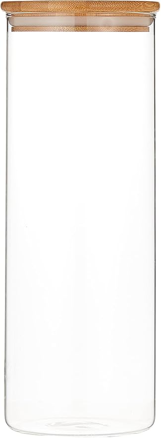 Harmony Zh18144A Glass Jar With Bamboo Lid 1800ml. Size:10X28cm - Al Kabayel Dicount CenterHarmony Zh18144A Glass Jar With Bamboo Lid 1800ml. Size:10X28cmGlass JarsharmonyAl Kabayel Dicount Center