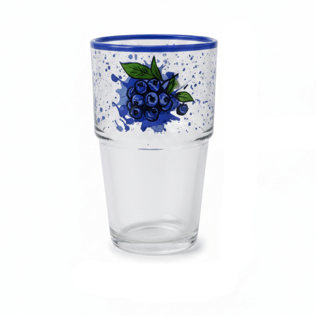 Hervin Glass Tumbler 350cc – Blueberry Print | 12×7.5cm - Al Kabayel Discount CentreHervin Glass Tumbler 350cc – Blueberry Print | 12×7.5cmTumblersHERVINAl Kabayel Discount Centre