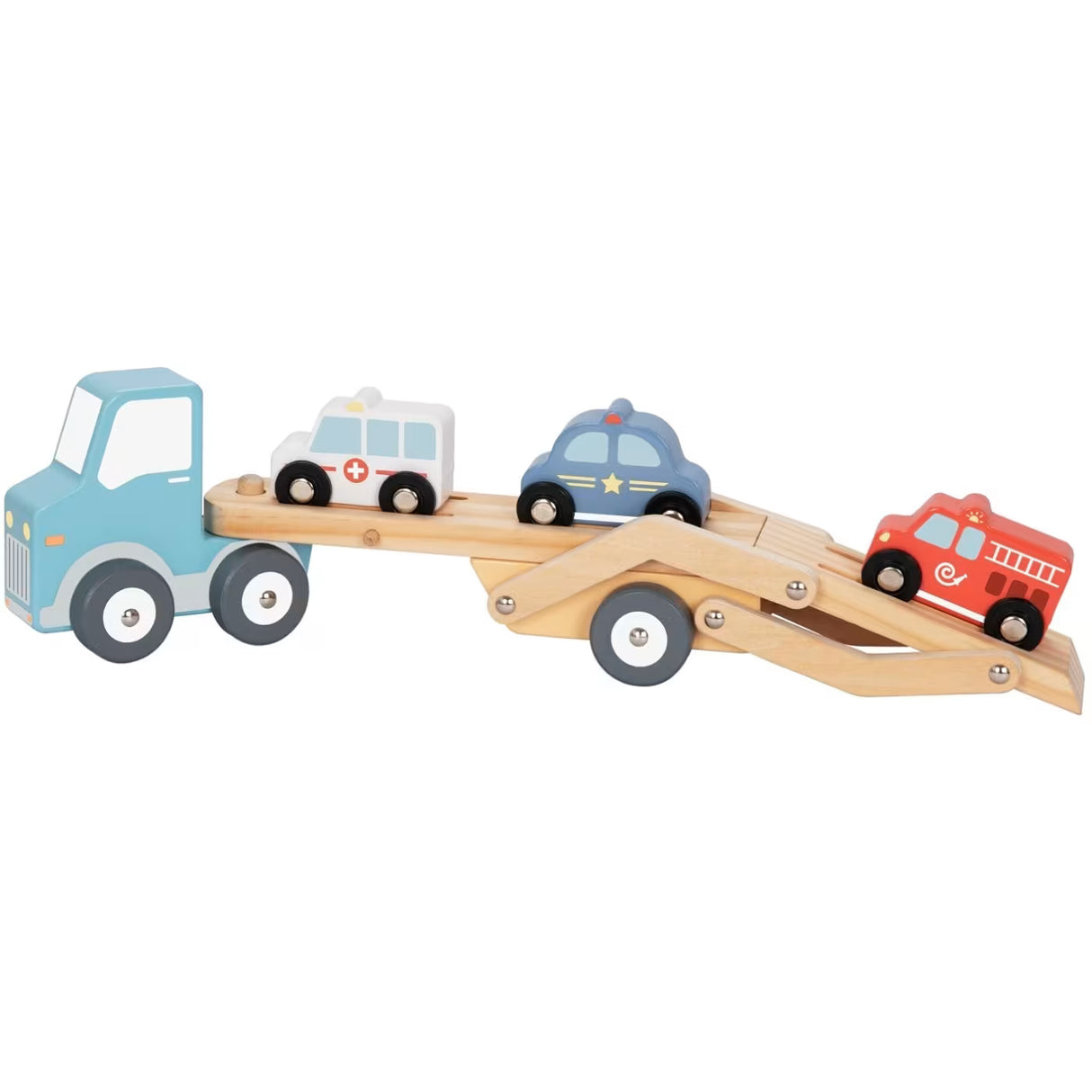 Joodi 5pcs Wooden Car Carrier Truck Playset, HP033