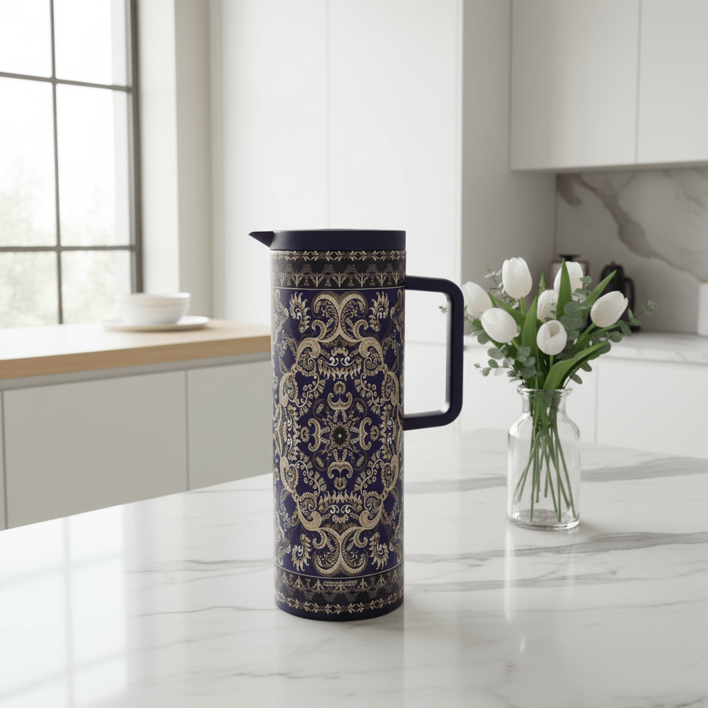 Hobby Lobby Navy Blue & Gold Vacuum Flask | Hot & Cold Beverage Server | 1 Litre - Al Kabayel Discount CentreHobby Lobby Navy Blue & Gold Vacuum Flask | Hot & Cold Beverage Server | 1 LitreThermosHOBBY LOBBYAl Kabayel Discount Centre