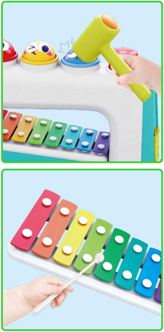 Hola Rainbow Xylophone, 4 - in - 1 Montessori Toys, Pounding - Color Matching - Rolling Ball Games - Al Kabayel Discount CentreHola Rainbow Xylophone, 4 - in - 1 Montessori Toys, Pounding - Color Matching - Rolling Ball GamesEducational ToysHOLAAl Kabayel Discount Centre