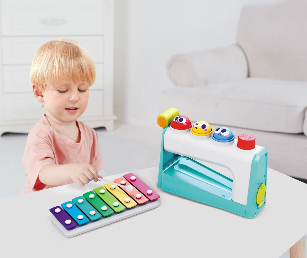 Hola Rainbow Xylophone, 4 - in - 1 Montessori Toys, Pounding - Color Matching - Rolling Ball Games - Al Kabayel Discount CentreHola Rainbow Xylophone, 4 - in - 1 Montessori Toys, Pounding - Color Matching - Rolling Ball GamesEducational ToysHOLAAl Kabayel Discount Centre