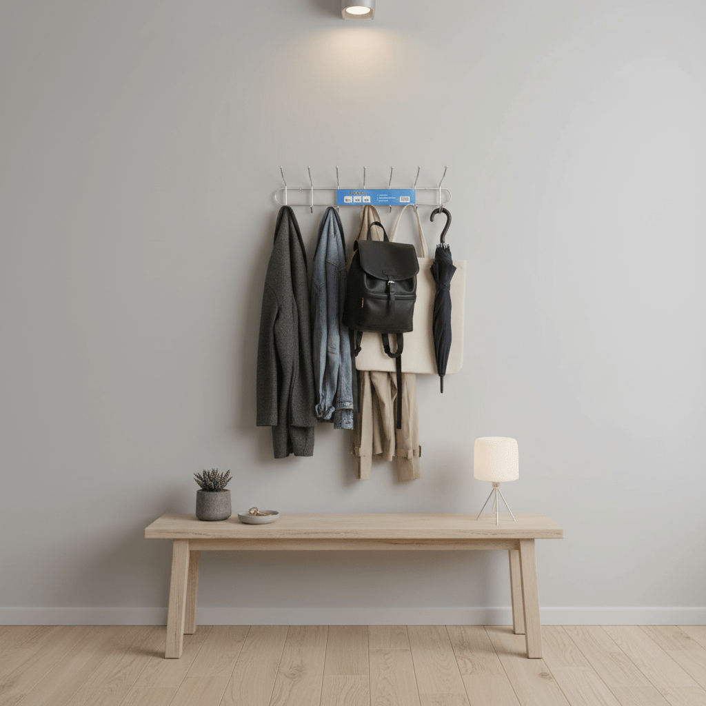 Hook Wall Mounting Hanger 58cm, Chrome - Al Kabayel Discount CentreHook Wall Mounting Hanger 58cm, ChromeOrganizers & AccessoriesHOOKAl Kabayel Discount Centre