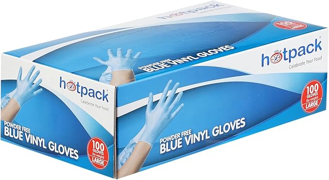Hotpack 100pcs Powder Free Blue Vinyl Gloves Large 105mm - Al Kabayel Discount CentreHotpack 100pcs Powder Free Blue Vinyl Gloves Large 105mmDisposablesHOTPACKAl Kabayel Discount Centre