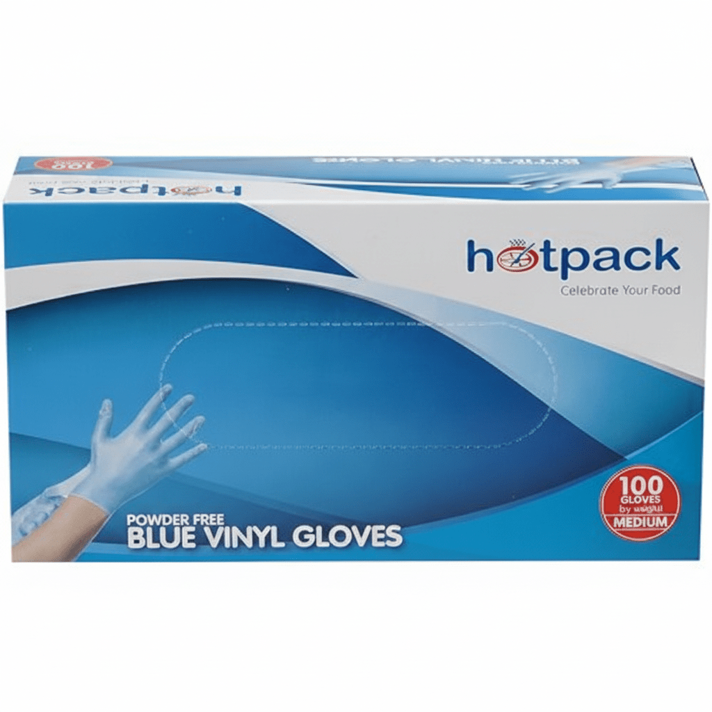 Hotpack 100pcs Powder Free Blue Vinyl Gloves Medium 94mm - Al Kabayel Discount CentreHotpack 100pcs Powder Free Blue Vinyl Gloves Medium 94mmDisposablesHOTPACKAl Kabayel Discount Centre