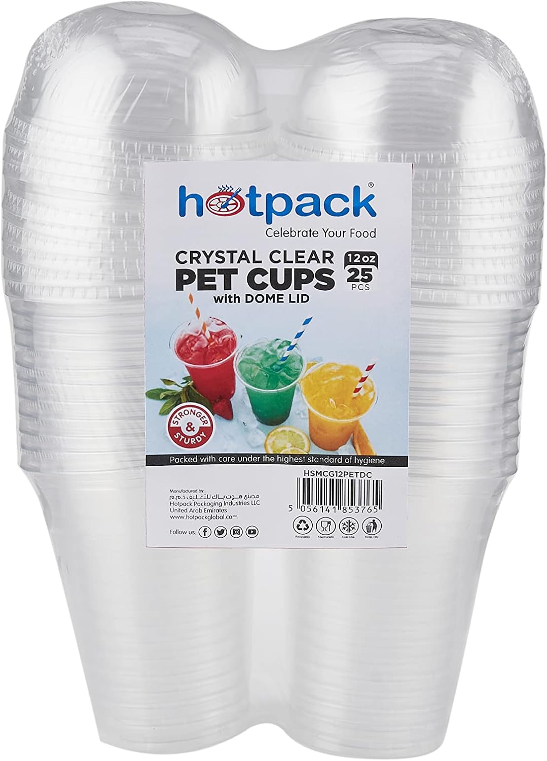 Hotpack Clear PET Cups 12oz with Dome Lids – 25 Piece Set - Al Kabayel Discount CentreHotpack Clear PET Cups 12oz with Dome Lids – 25 Piece SetDisposablesHOTPACKAl Kabayel Discount Centre