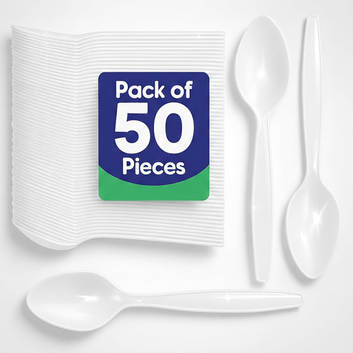 Hotpack Disposable Plastic Spoons 50pcs – White Finish - Al Kabayel Discount CentreHotpack Disposable Plastic Spoons 50pcs – White FinishDisposablesHOTPACKAl Kabayel Discount Centre