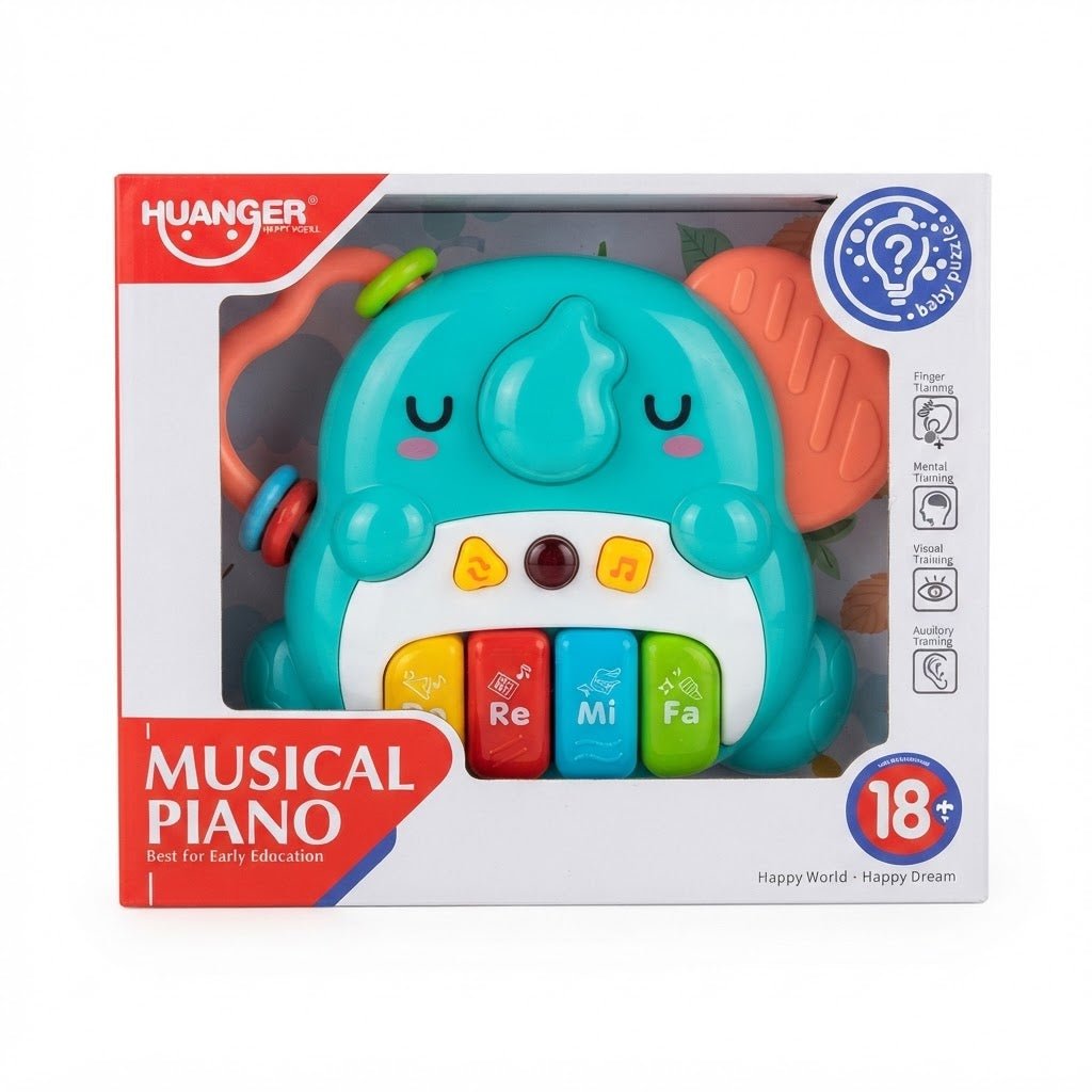 Huanger Musical Piano Elephant Baby Toy – Early Education Keyboard with Lights & Sounds (Do Re Mi Fa) - Al Kabayel Discount CentreHuanger Musical Piano Elephant Baby Toy – Early Education Keyboard with Lights & Sounds (Do Re Mi Fa)ToysHUANGERAl Kabayel Discount Centre